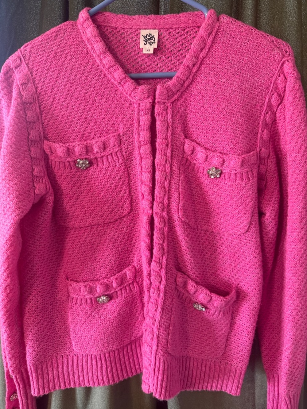 ivy jane Hot Pink Open-Weave Knit Sweater